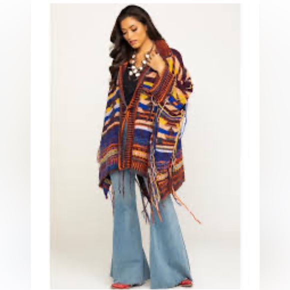 Free people Free People Follow The Arrow Poncho l/xl worn on 1 trip - Picture 6 of 8